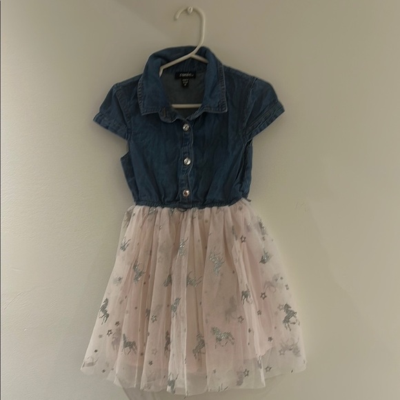 Zunie Blue and Tan Casual Sundress with Polo Collar - Picture 1 of 5